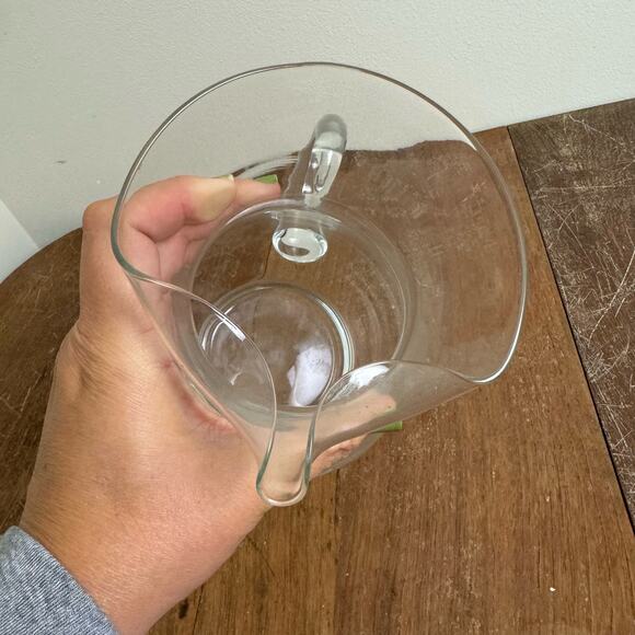 Princess House‎ Heritage Floral Etched Ice Lip Pitcher Blown Glass - Picture 8 of 10